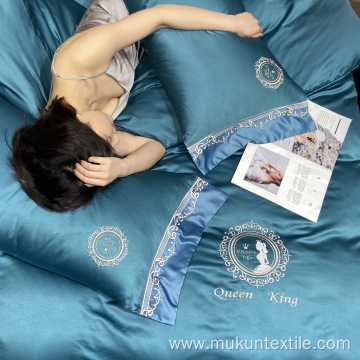 Luxury Designer Lake blue bedding sets all seasons